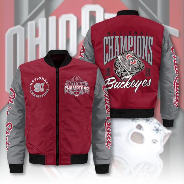 Ohio State Buckeyes Football 3D Bomber Jacket - HOATT 8203