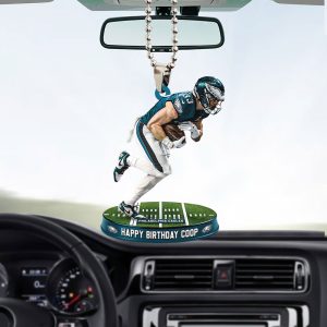 Philadelphia Eagles Custom Shape 2-sided Acrylic Car Ornament - TANTN 10857