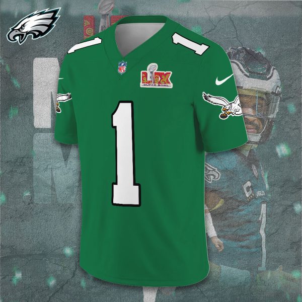 Philadelphia Eagles x Jalen Hurts Football 3D Football Jersey w. Collar Logo - TANTN 10951