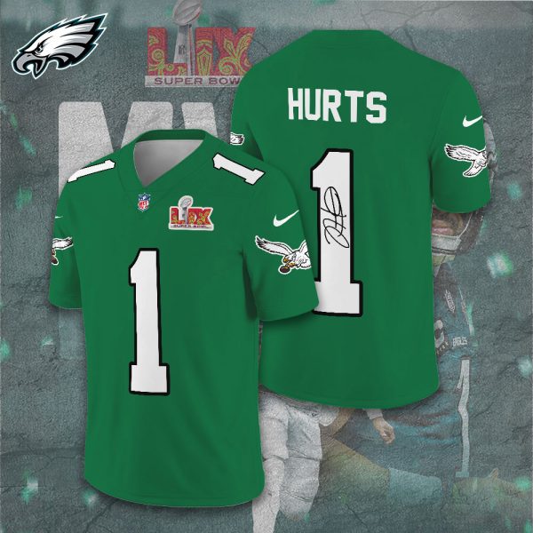 Philadelphia Eagles x Jalen Hurts Football 3D Football Jersey w. Collar Logo - TANTN 10951