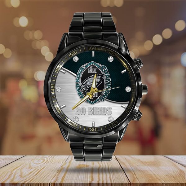 Philadelphia Eagles Black Stainless Steel Watch - HOATT 8381