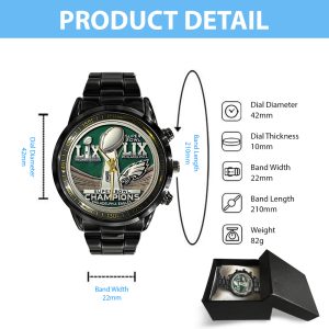 Philadelphia Eagles Black Stainless Steel Watch - TANTN 10882