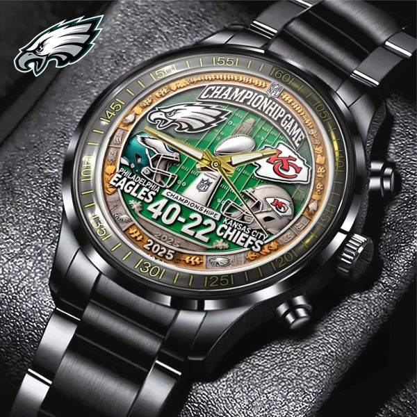 Philadelphia Eagles Black Stainless Steel Watch - TANTN 10883