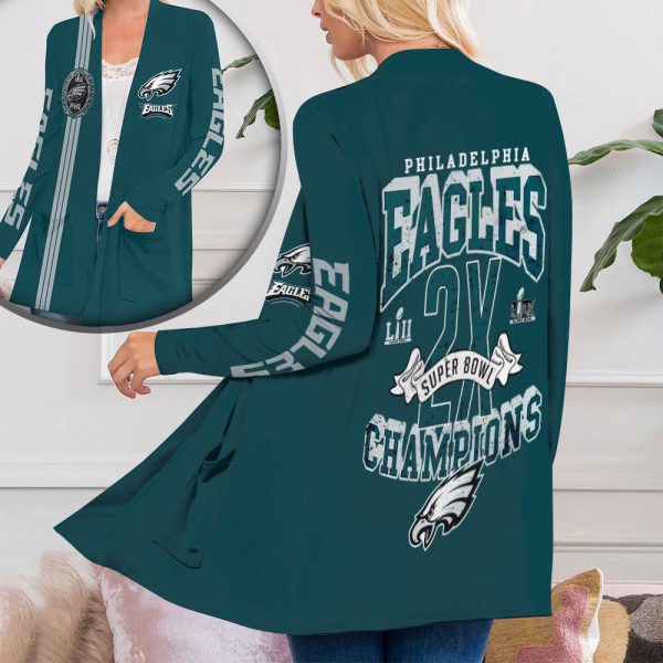 Philadelphia Eagles Women's Patch Pocket Cardigan - HOATT 8451