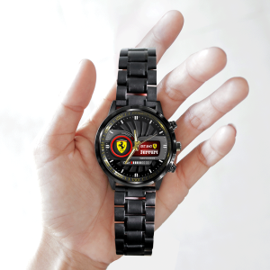 Scuderia Ferrari x Lewis Hamilton Black Stainless Steel Watch - ANHNV 6032