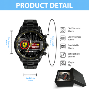 Scuderia Ferrari x Lewis Hamilton Black Stainless Steel Watch - ANHNV 6032