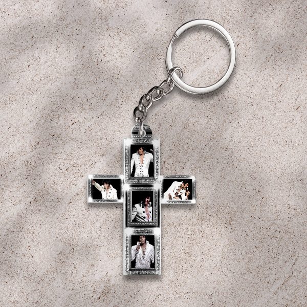 Elvis Presley Custom Shape 2-sided Keychain - HOATT 8982