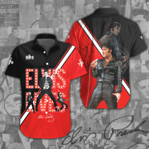 Elvis Presley Short Sleeve Button-Down Shirt - ANHNV 1079