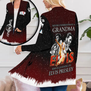 Elvis Presley Women’s Patch Pocket Cardigan – ANHNV 1796