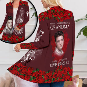 Elvis Presley Women’s Patch Pocket Cardigan – ANHNV 1824