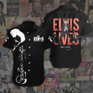 Elvis Presley Short Sleeve Button-Down Shirt - ANHNV 1860