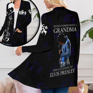 Elvis Presley Women’s Patch Pocket Cardigan – ANHNV 3922