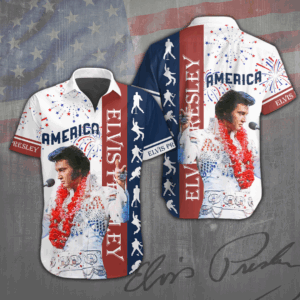 Elvis Presley Short Sleeve Button-Down Shirt - ANHNV 947