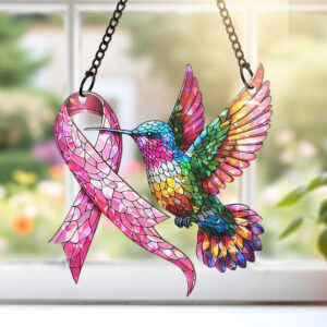 Breast Cancer Awareness Custom Shape Window Hanging Acrylic Ornament - TMTHU588