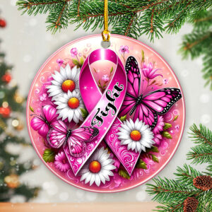 Breast Cancer Awareness Fixed Shape 2-Side Printed Acrylic Ornament - GNE 1783