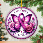 Breast Cancer Awareness Fixed Shape 2-Side Printed Acrylic Ornament - GNE 1785