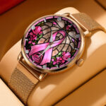 Breast Cancer Awareness Mesh Strap Quartz Watch - HOATT12479
