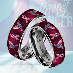 Breast Cancer Awareness Custom Alloy Ring - HOATT12396