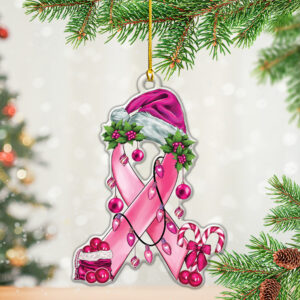 Breast Cancer Awareness Custom Shape Clear 1-Side Printed Acrylic Ornament - HOATT 6666