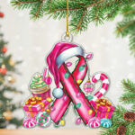 Breast Cancer Awareness Custom Shape Clear 1-Side Printed Acrylic Ornament - HOATT 6667