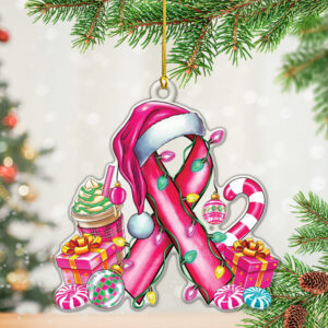 Breast Cancer Awareness Custom Shape Clear 1-Side Printed Acrylic Ornament - HOATT 6667