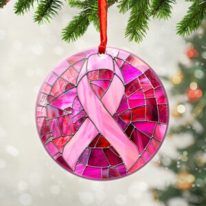 Breast Cancer Awareness Fixed Shape 2-Side Printed Acrylic Ornament - GNE 1778