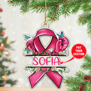 Personalized Breast Cancer Awareness Custom Shape Clear 1-Side Printed Acrylic Ornament - HOATT 6634