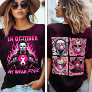 Breast Cancer Awareness x Horror Movies 3D Apparel - VANDH 3670