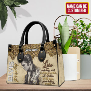 Personalized Elvis Presley Leather Handbag - TMTHU585