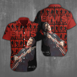Elvis Presley Short Sleeve Button-Down Shirt - NGHIAVT 0003