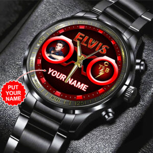 Personalized Elvis Presley Black Stainless Steel Watch - HOATT 7850