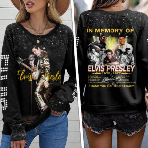 Elvis Presley Round Neck Raglan Sleeve Sweatshirt – HUANNM 4645