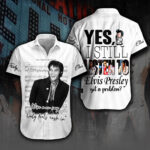 Elvis Presley Short Sleeve Button-Down Shirt - HUANNM 5193.1