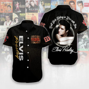 Elvis Presley Short Sleeve Button-Down Shirt - HUANNM 5534