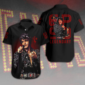 Elvis Presley Short Sleeve Button-Down Shirt – HOATT 9312.1