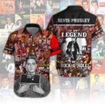 Elvis Presley Short Sleeve Button-Down Shirt - HUANNM 4509