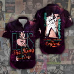 Elvis Presley Short Sleeve Button-Down Shirt - HUANNM 4343