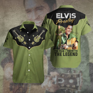 Elvis Presley Short Sleeve Button-Down Shirt – VANDH 4342