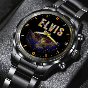 Elvis Presley Black Stainless Steel Watch - GNE 1225