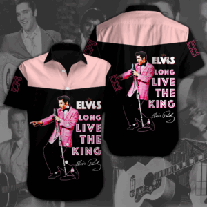 Elvis Presley Short Sleeve Button-Down Shirt - HOATT 2258