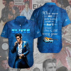 Elvis Presley Short Sleeve Button-Down Shirt - HOATT 5926.1