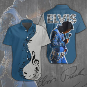 Elvis Presley Short Sleeve Button-Down Shirt - ANHNV 883