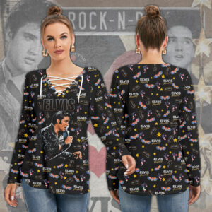 Elvis Presley Women's Long Sleeve Neckline Tie Sweatshirt - HOATT 6033