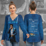 Elvis Presley Women’s Long Sleeve Neckline Tie Sweatshirt – HOATT 6047