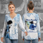 Elvis Presley Women's Long Sleeve Neckline Tie Sweatshirt - MAITM 8173
