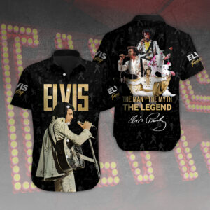 Elvis Presley Short Sleeve Button-Down Shirt - HOATT 4570