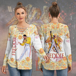 Freddie Mercury Women's Long Sleeve Neckline Tie Sweatshirt - MAITM 8603