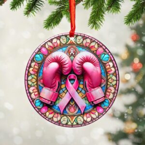 Breast Cancer Awareness Fixed Shape 2-Side Printed Acrylic Ornament - GNE 1828