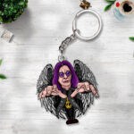 Ozzy Osbourne Custom Shape 2-Side Printed Keychain - GNENEW579