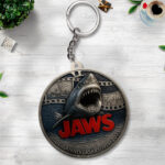Jaws 50th Anniversary Custom Shape 2-Side Printed Keychain - TMTHU456